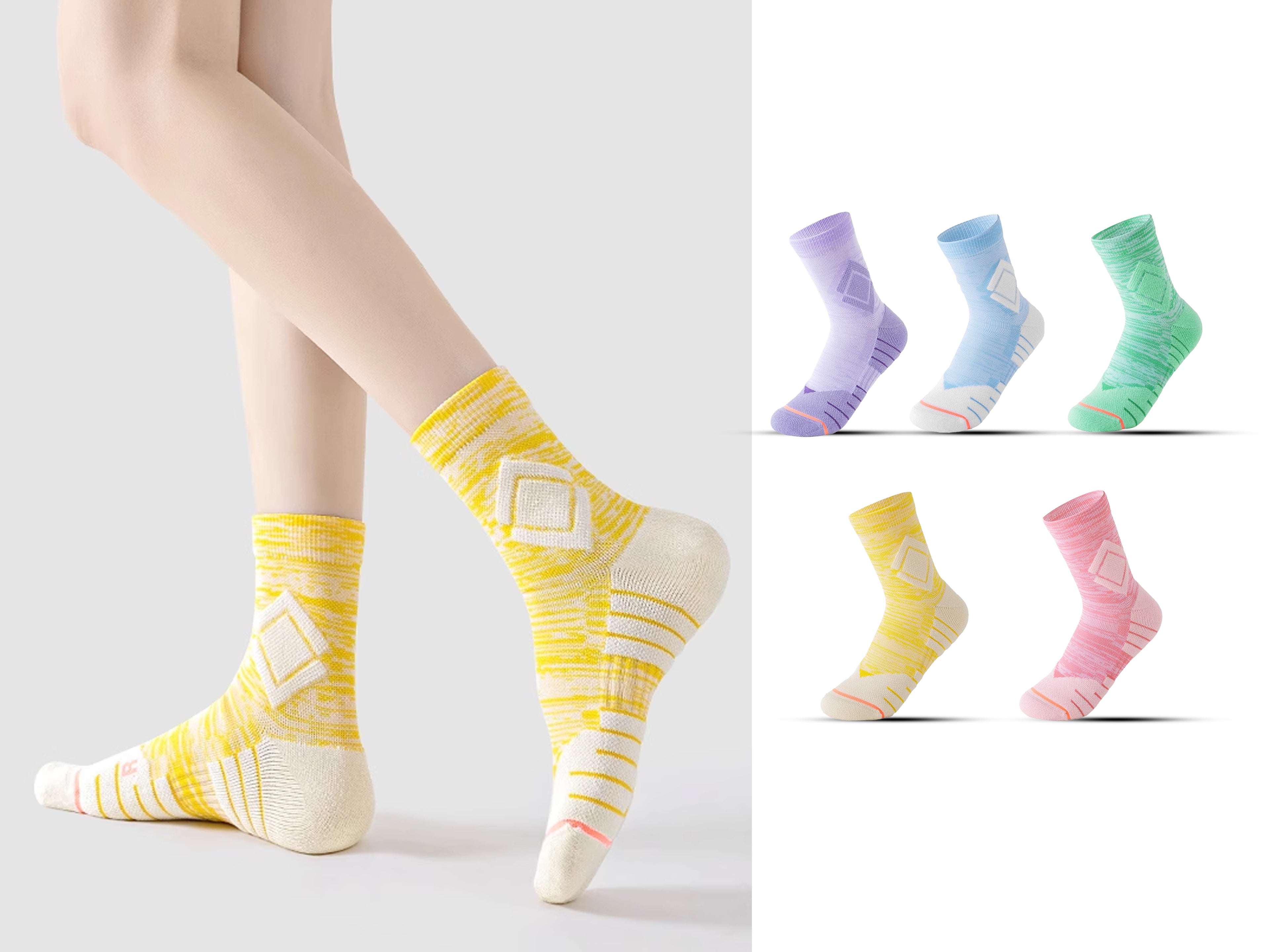 Patterned Crew Socks – Soft Knit Casual Socks with Cushioned Comfort