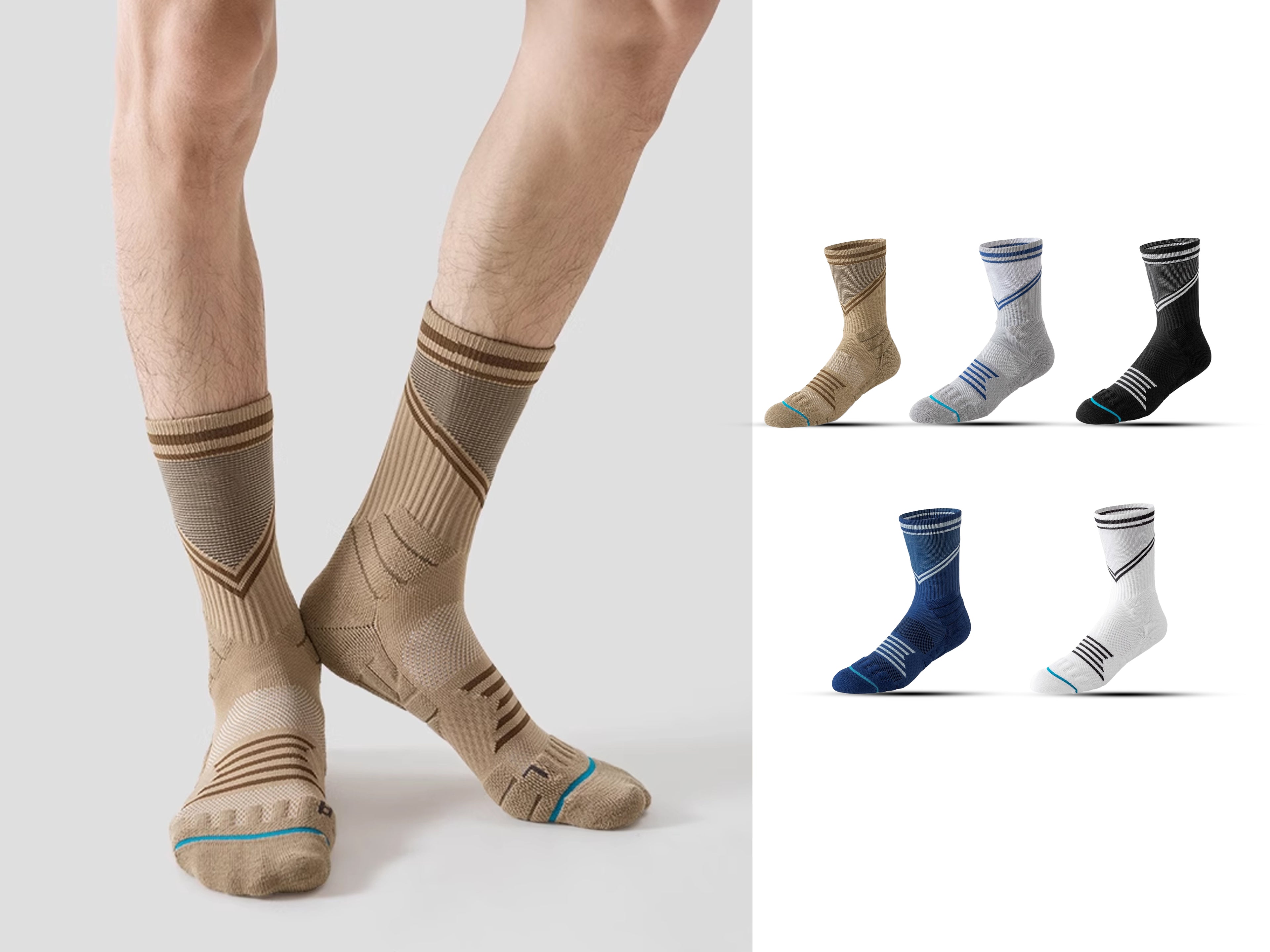 Mid-Crew Training Socks – Reinforced Support & Breathable Fit
