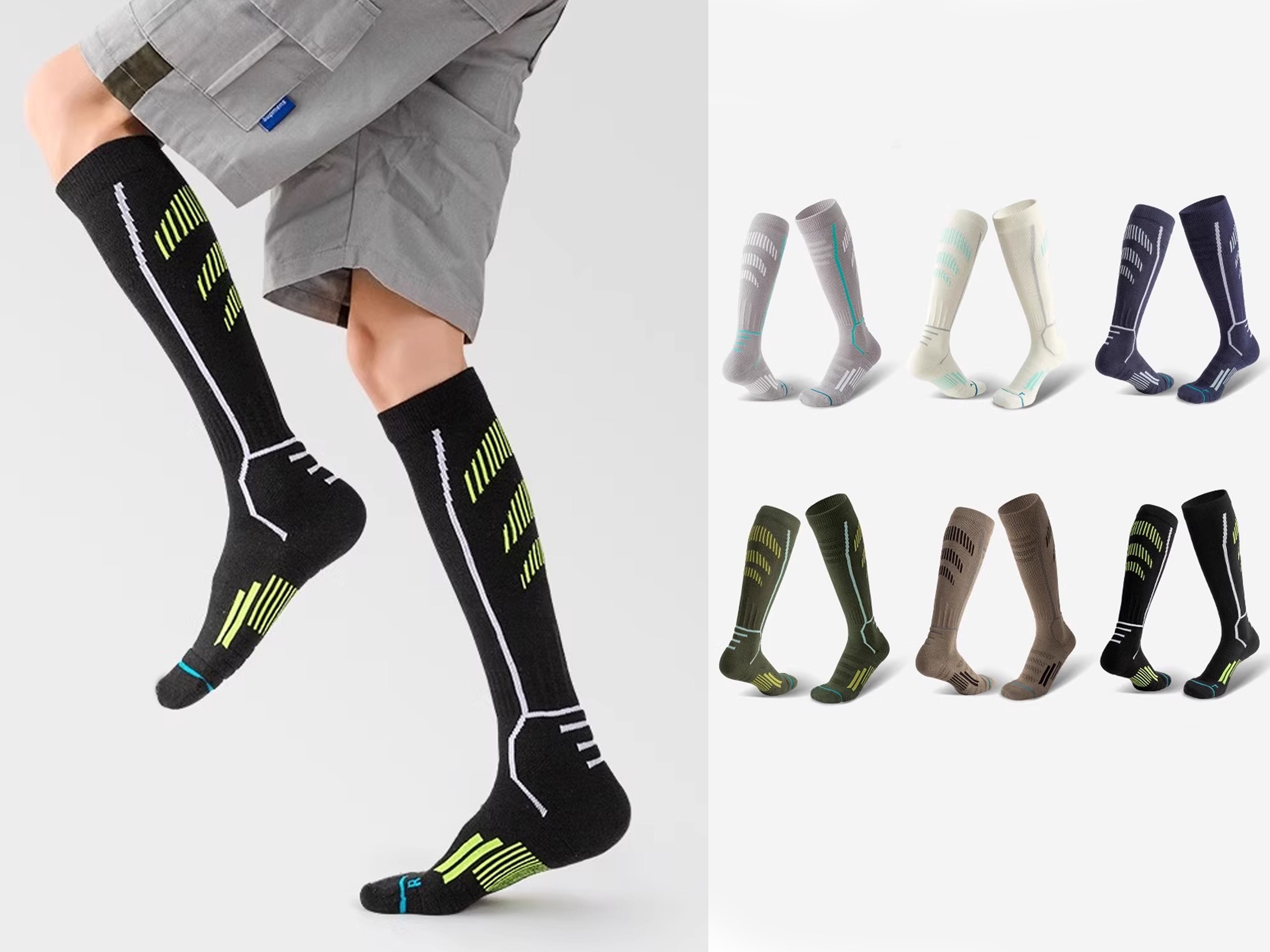 Knee-High Performance Sports Socks – Compression Support & Breathable Comfort